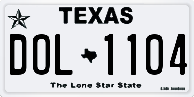 TX license plate DOL1104