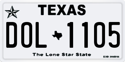 TX license plate DOL1105