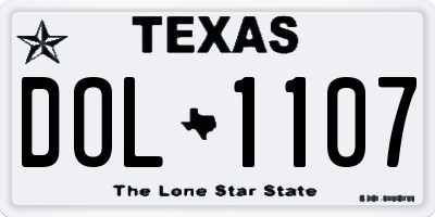 TX license plate DOL1107