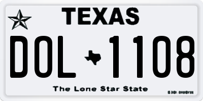 TX license plate DOL1108