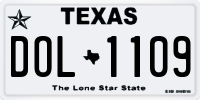 TX license plate DOL1109