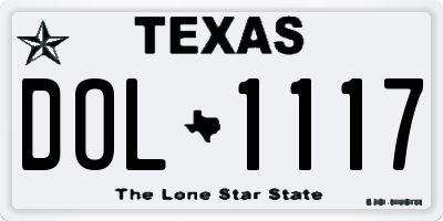 TX license plate DOL1117