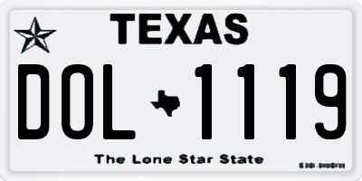 TX license plate DOL1119