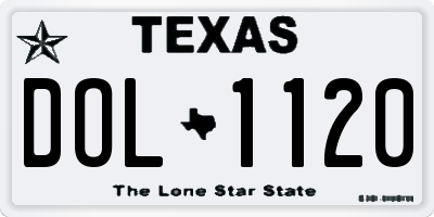 TX license plate DOL1120