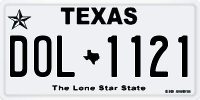 TX license plate DOL1121