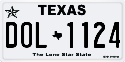 TX license plate DOL1124