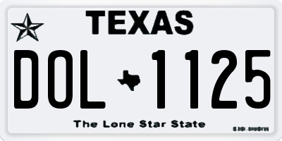 TX license plate DOL1125