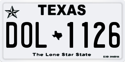 TX license plate DOL1126