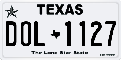 TX license plate DOL1127