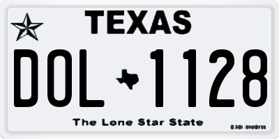 TX license plate DOL1128
