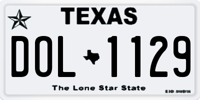 TX license plate DOL1129