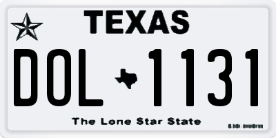 TX license plate DOL1131