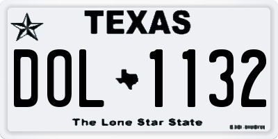 TX license plate DOL1132