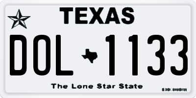 TX license plate DOL1133