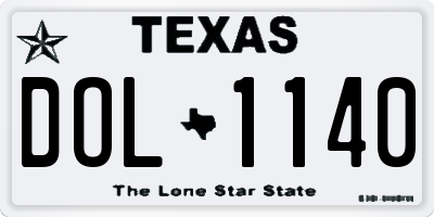 TX license plate DOL1140