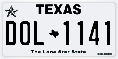 TX license plate DOL1141