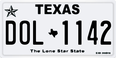TX license plate DOL1142