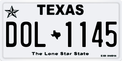 TX license plate DOL1145