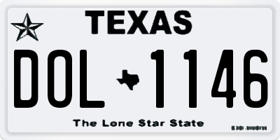 TX license plate DOL1146