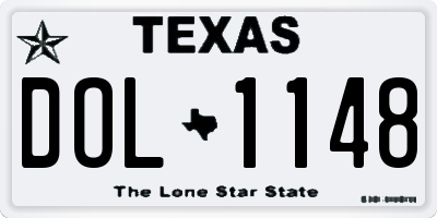TX license plate DOL1148