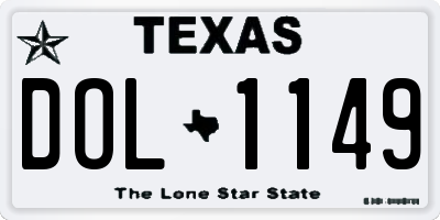 TX license plate DOL1149