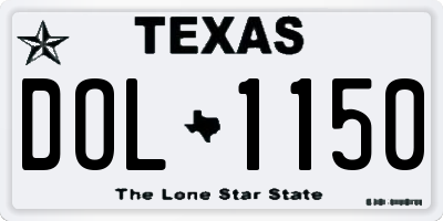TX license plate DOL1150