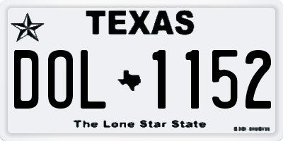 TX license plate DOL1152