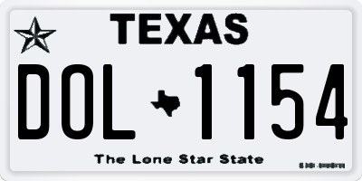 TX license plate DOL1154