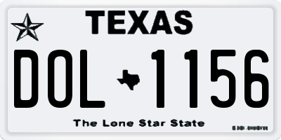 TX license plate DOL1156