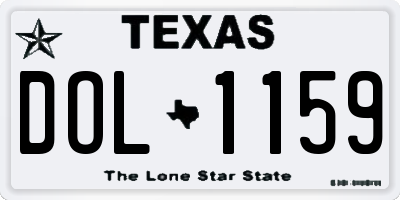 TX license plate DOL1159