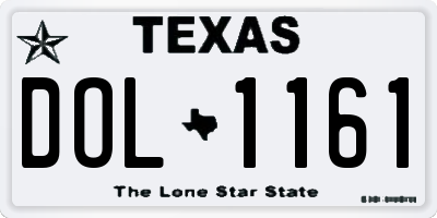 TX license plate DOL1161