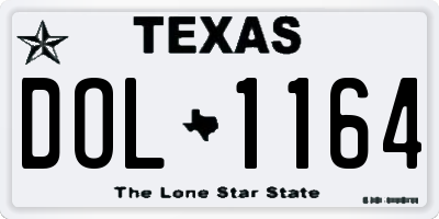 TX license plate DOL1164