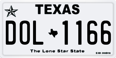 TX license plate DOL1166