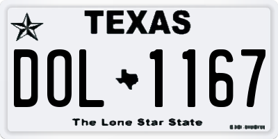 TX license plate DOL1167