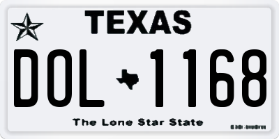 TX license plate DOL1168