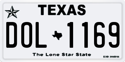 TX license plate DOL1169