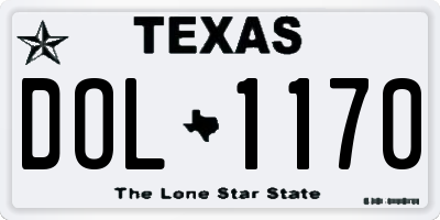 TX license plate DOL1170