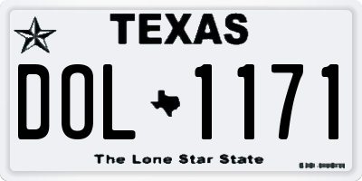 TX license plate DOL1171