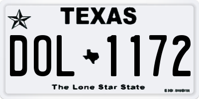 TX license plate DOL1172