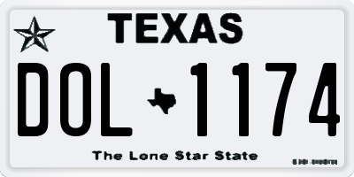 TX license plate DOL1174
