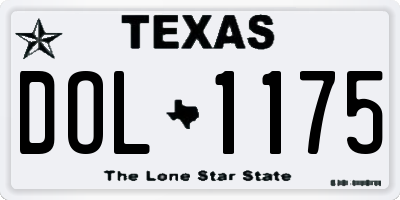 TX license plate DOL1175