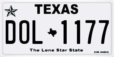 TX license plate DOL1177