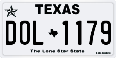 TX license plate DOL1179