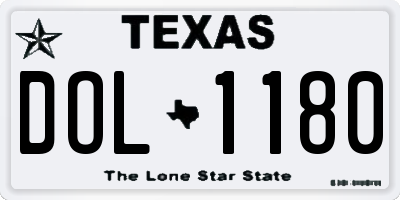 TX license plate DOL1180