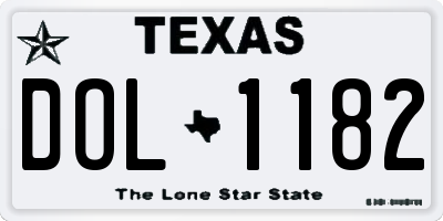TX license plate DOL1182