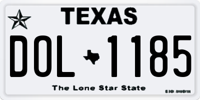 TX license plate DOL1185