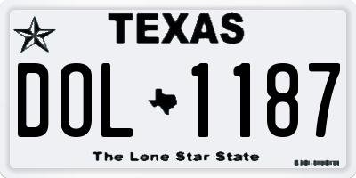 TX license plate DOL1187