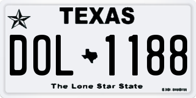 TX license plate DOL1188