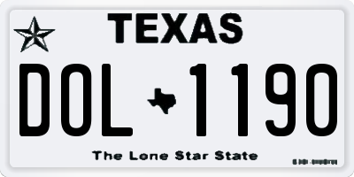 TX license plate DOL1190