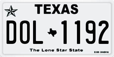 TX license plate DOL1192
